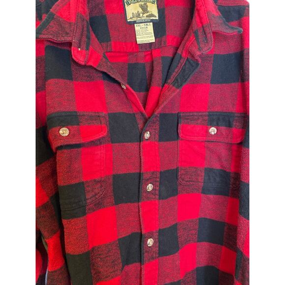 Field & Stream Red Black Buffalo Check Plaid Shacket EUC Sz XXL Tall Men’s Gorp - Picture 4 of 11